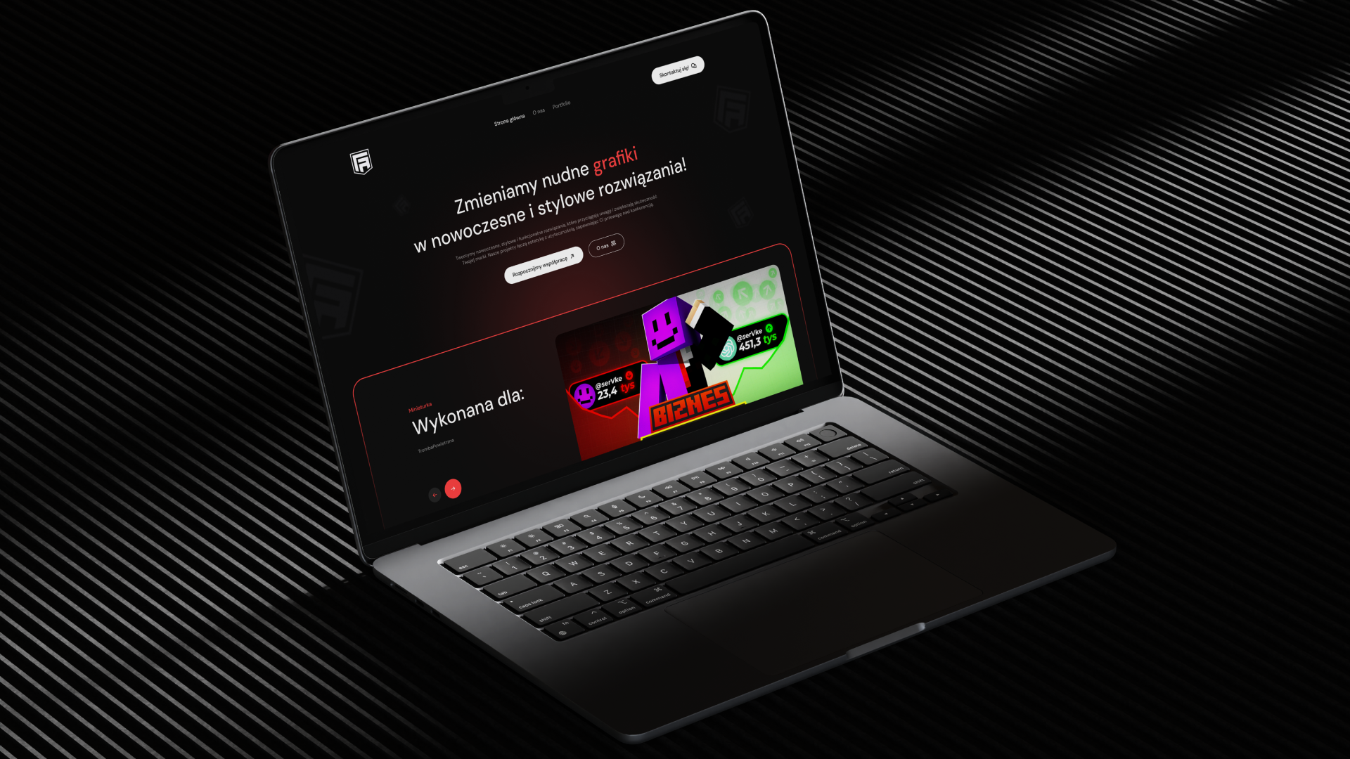 FreshAgency gaming portfolio UI design mockup