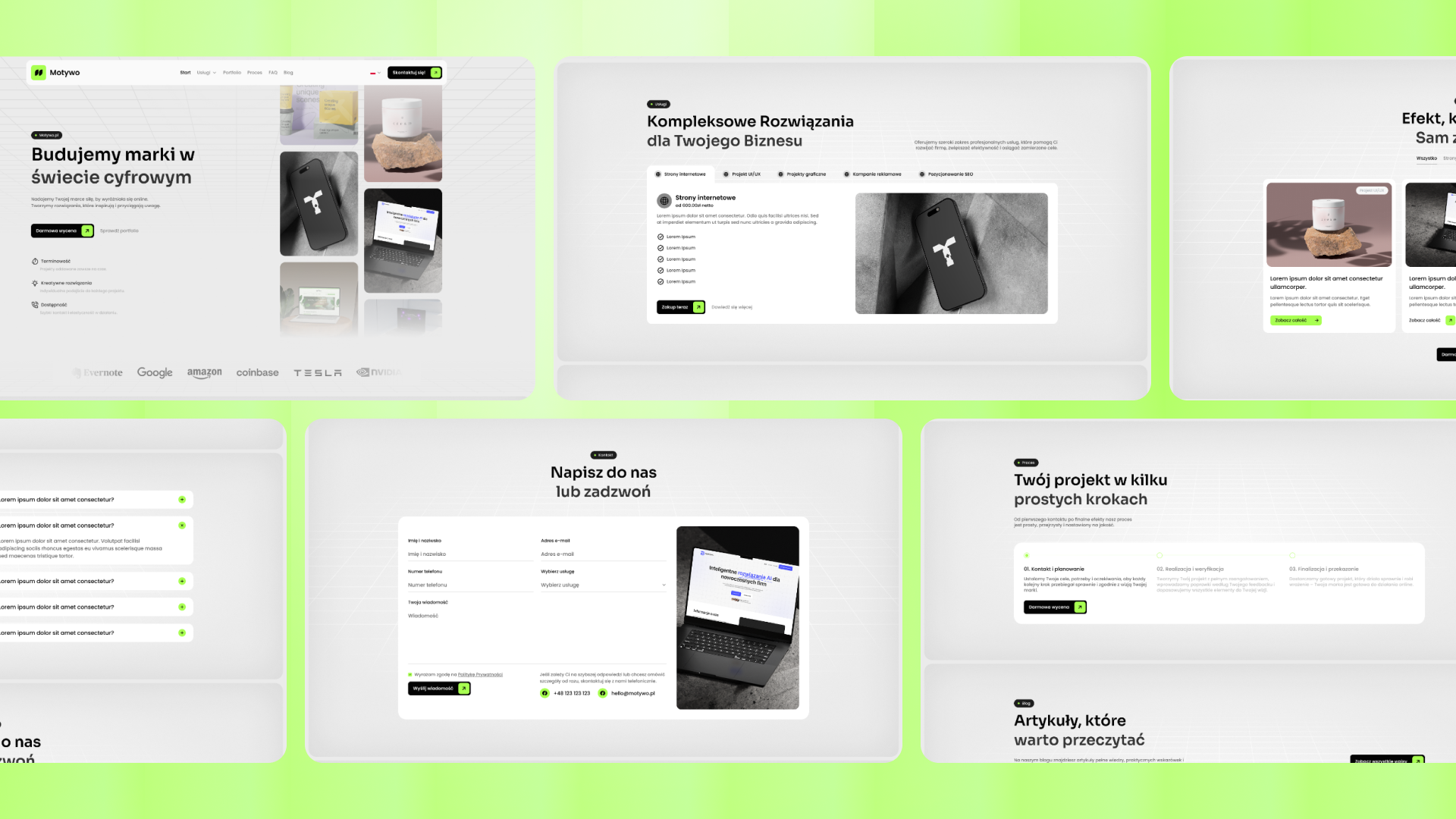 Motywo strona główna layout UI