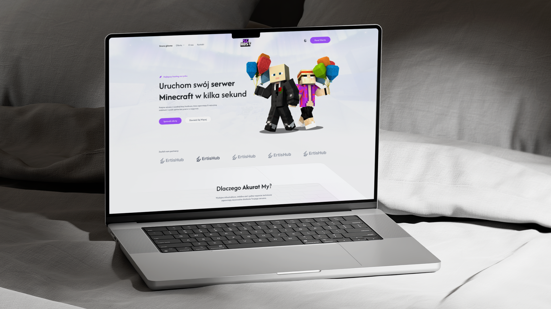 Schost hosting Minecraft design UI mockup